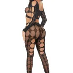 Tongue Twisted Crop Top and Leggings Black - Os Lingerie Pink Lipstick