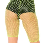Industrial Fishnet Biker Shorts - One Size - Neon Yellow Hosiery & Garters Leg Avenue