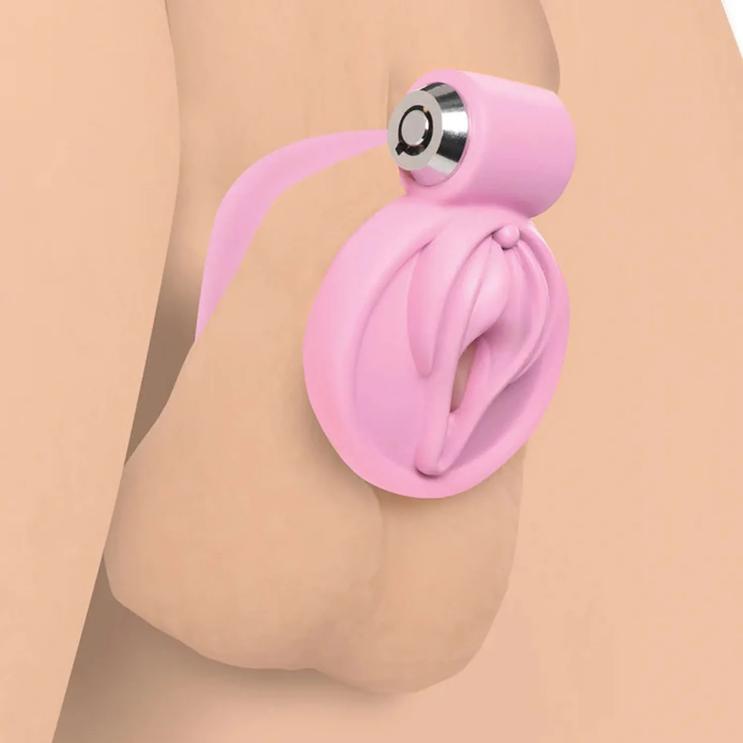 Pussification Vulva Chastity Cage - Pink BDSM & Kink XR Brands