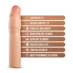 Performance Plus 1.5 Inch Silicone Penis Xtender - Beige Penis Extension & Sleeves | Non-Vibrating Blush