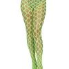 Jumbo Pothole Net Tights - Neon Green - One Size Hosiery & Garters Leg Avenue