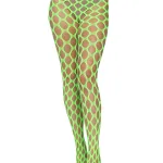 Jumbo Pothole Net Tights - Neon Green - One Size Hosiery & Garters Leg Avenue
