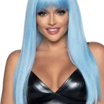 24 Inch Long Straight Bang Wig Blue Costumes Leg Avenue