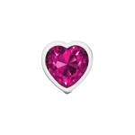 Bright Pink Heart Gem Silver Metal Plug - Md Anal Play Viben