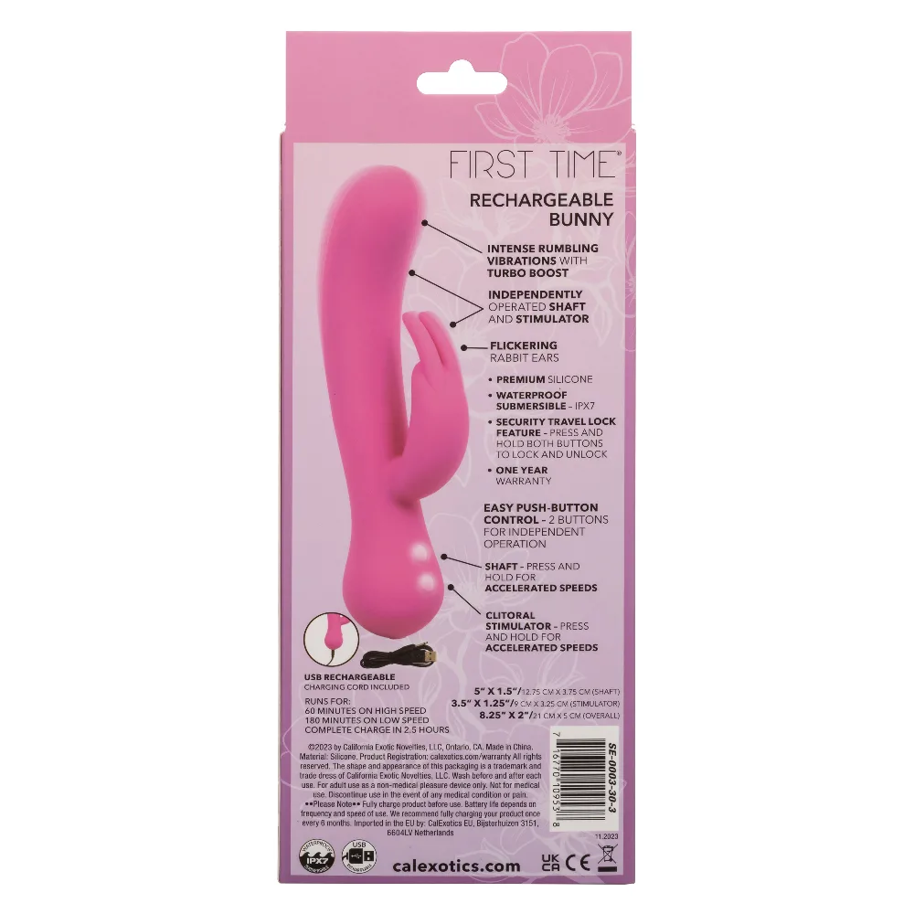 First Time Rechargeable Bunny - Pink Vibrators CalExotics
