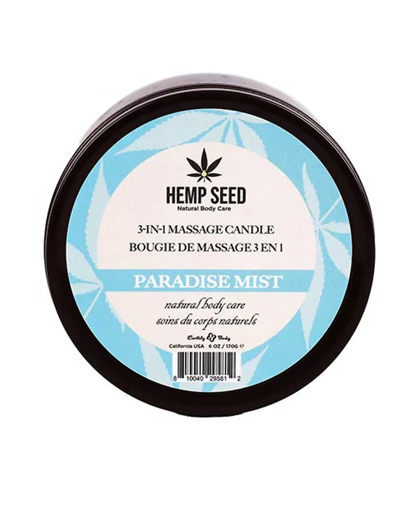 Hemp Seed 3-in-1 Massage Candle - Paradise Mist 6 Oz Lubes & Essentials Earthly Body