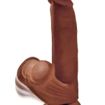 8 Inch Triple Density Cock With Swinging Balls - Brown Dildos Pipedream