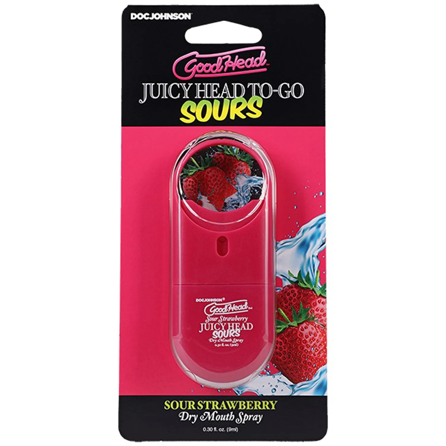 Goodhead Juicyhead Dry Mouth Spray to Go - Sour Strawberry .30 Oz Festival & Rave Doc Johnson