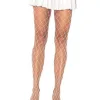 Xena Spandex Diamond Tights - One Size - White Hosiery & Garters Leg Avenue
