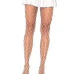 Xena Spandex Diamond Tights - One Size - White Hosiery & Garters Leg Avenue