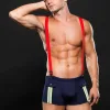 Fireman Bottom With Suspenders 2 Pc - Medium/large - Navy Blue/red Costumes Envy Menswear