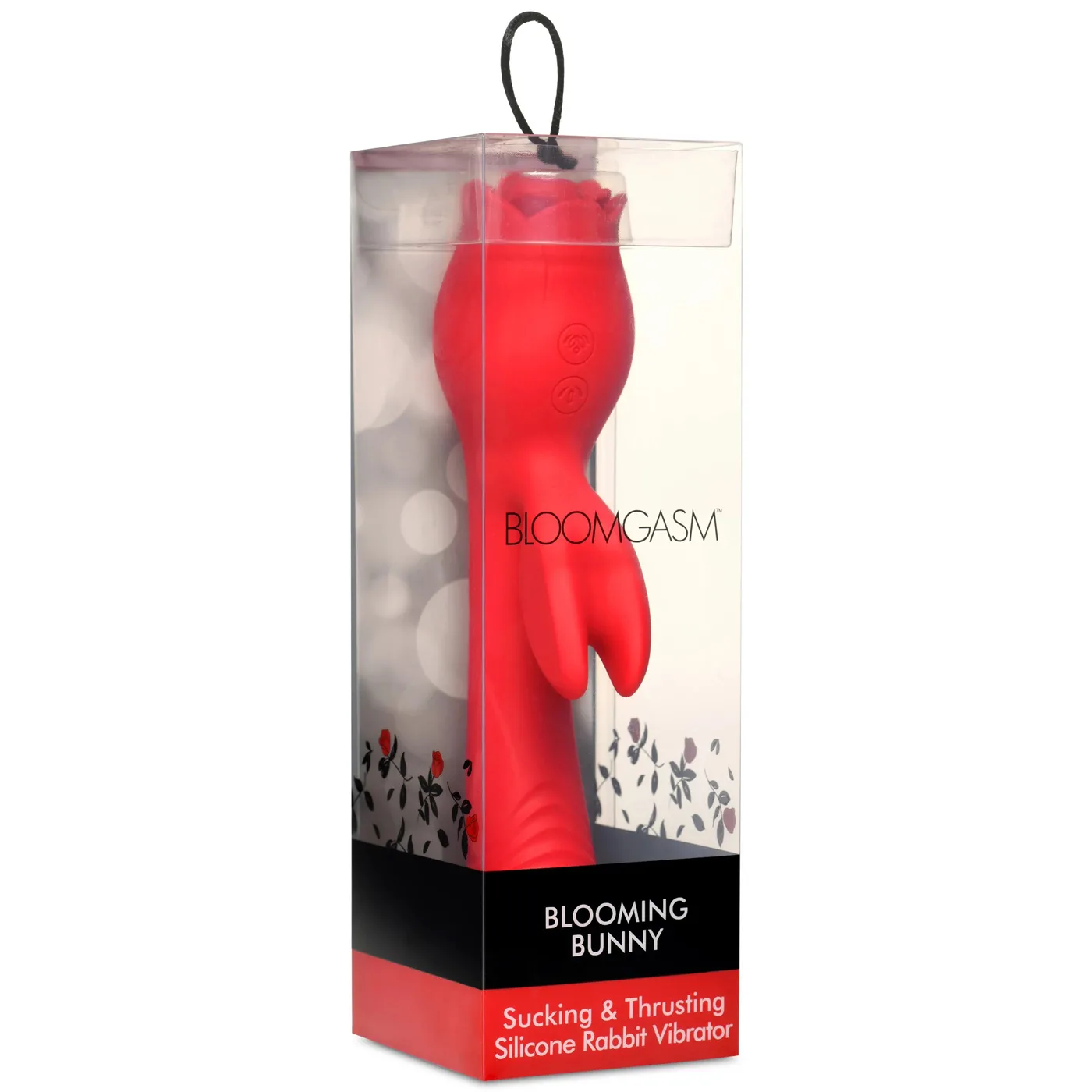 Blooming Bunny Sucking and Thrusting Silicone Rabbit Vibrator - Red Vibrators XR Brands