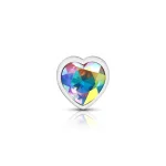 Clear Iridescent Heart Gem Silver Metal Plug - Lg Anal Play Viben
