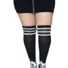Over the Knee Athletic Socks -1x/2x - Black/white Lingerie Leg Avenue
