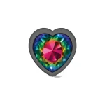 Rainbow Heart Gem Gunmetal Metal Plug - Lg Anal Play Viben