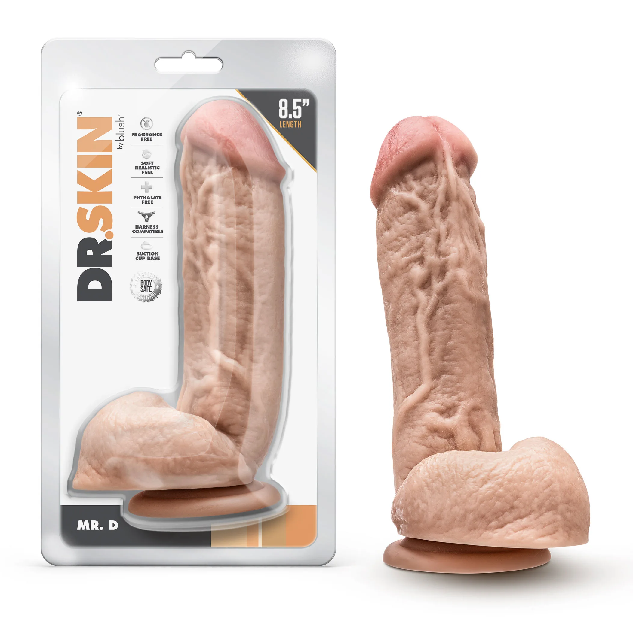 Dr. Skin - Mr. D - 8.5 Inch Dildo With Balls - Beige Dildos Blush