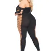 Bodystocking - Queen Size - Black Teddies & Bodysuits Pink Lipstick