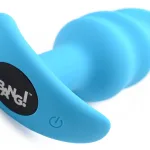 21x Silicone Swirl Plug With Remote - Blue Anal Play XR Brands