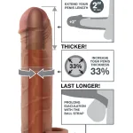 Fantasy X-Tensions Perfect 2-Inch Extension With Ball Strap - Brown Penis Extension & Sleeves | Non-Vibrating Pipedream