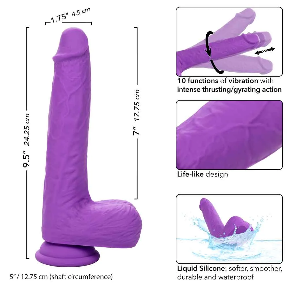 Rechargeable Gyrating and Thrusting Silicone Studs - Purple Festival & Rave CalExotics