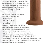 6 Inch Girthy Vibrating Dong - Dark Vibrators Evolved Novelties