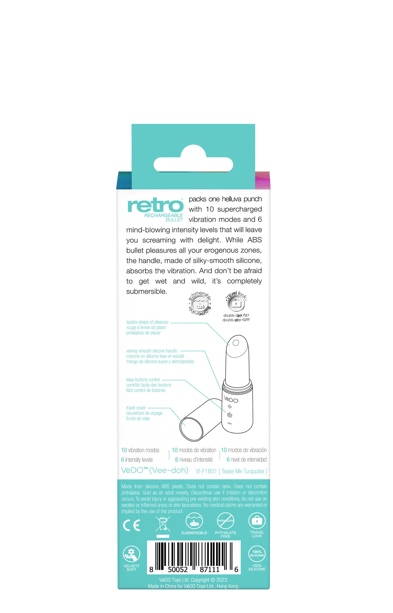 Retro Rechargeable Bullet - Turquoise Vibrators VeDO