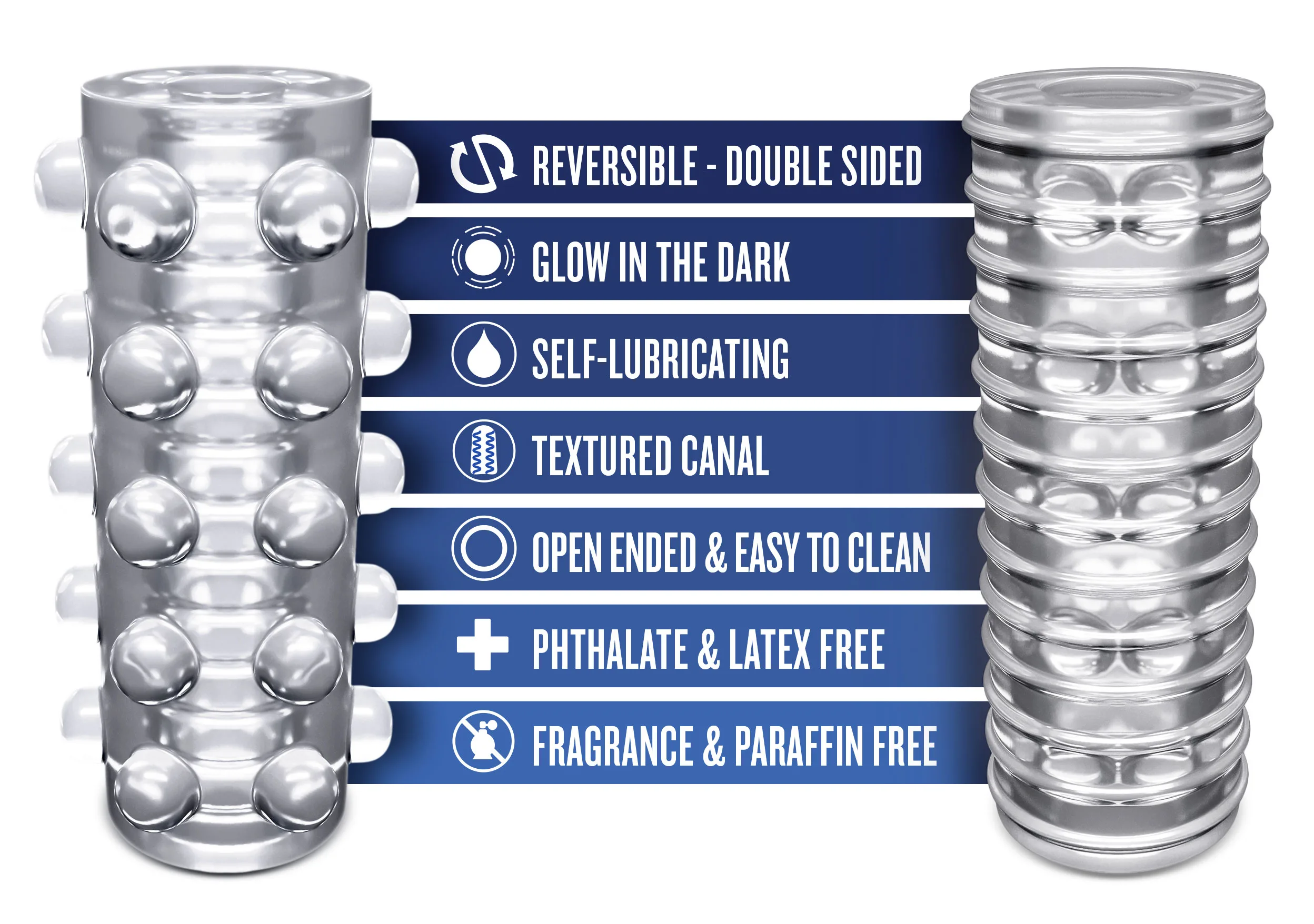 Rize - Swich - Glow in the Dark Self -Lubricating Stroker - Clear Strokers & Pumps Blush