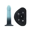 Duo Semi-Realistic Dildo With Harness - Turquoise/black Dildos VeDO