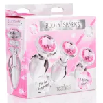 Pink Gem Glass Anal Plug Set Lubes & Essentials XR Brands