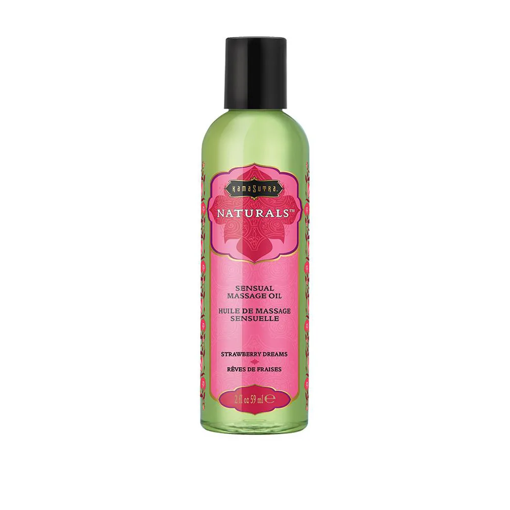 Naturals Massage Oil - Strawberry Dreams - 2 Fl Oz (59 ml) Lubes & Essentials Kama Sutra
