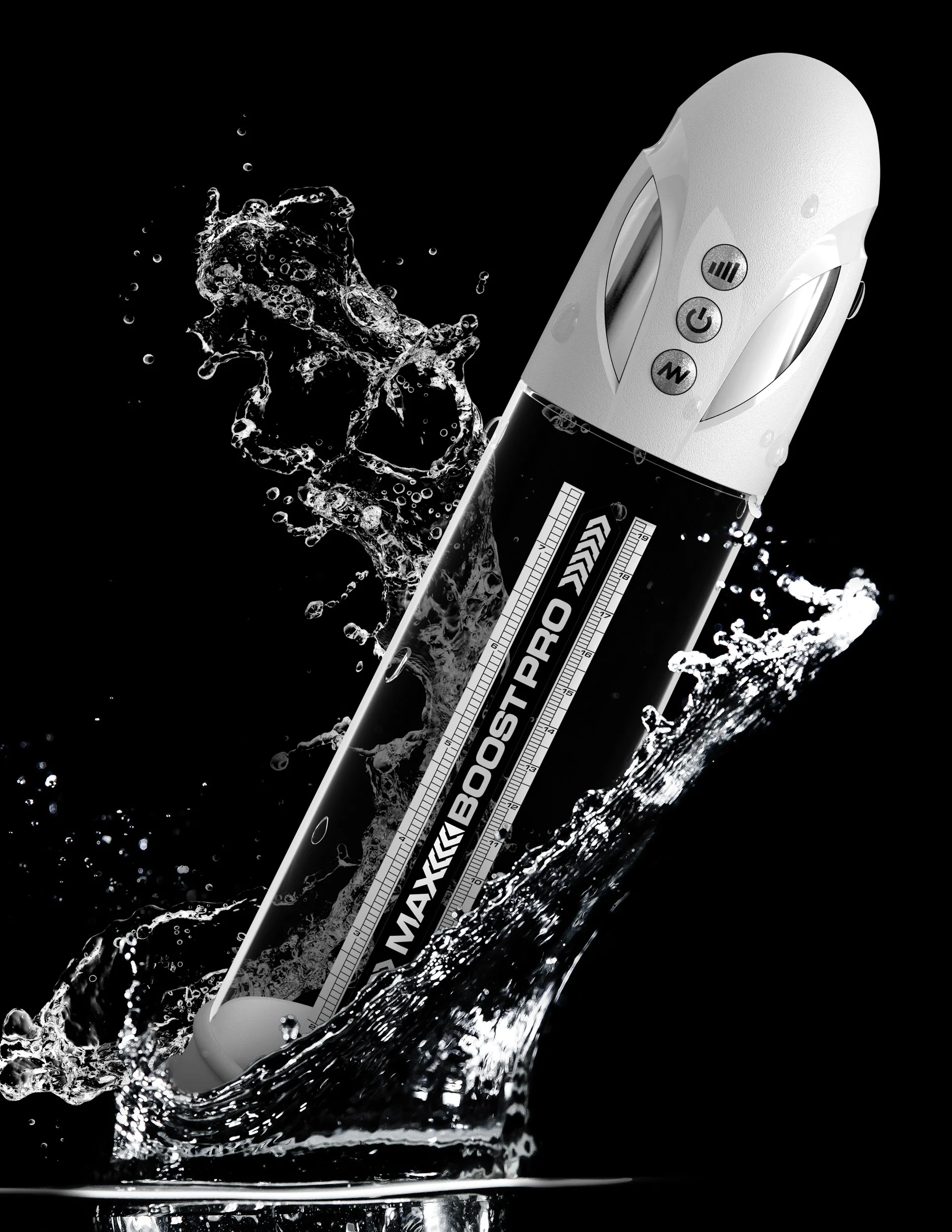 Max Boost Pro Flow - White/clear Strokers & Pumps Pipedream