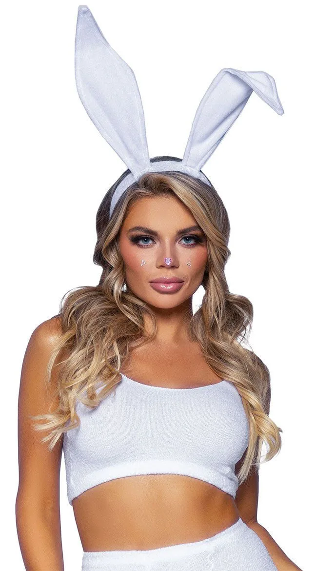 Bendable Velvet Bunny Rabbit Ears - White Costumes Leg Avenue