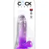 King Cock Clear 7 Inch With Balls - Purple Dildos Pipedream