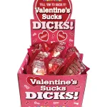 Valentines Sucks Dicks Candy- Display of 100 Ct. Displays-Bowls & Wall Displays | Counter Little Genie