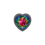 Rainbow Heart Gem Gunmetal Metal Plug - Sm Anal Play Viben