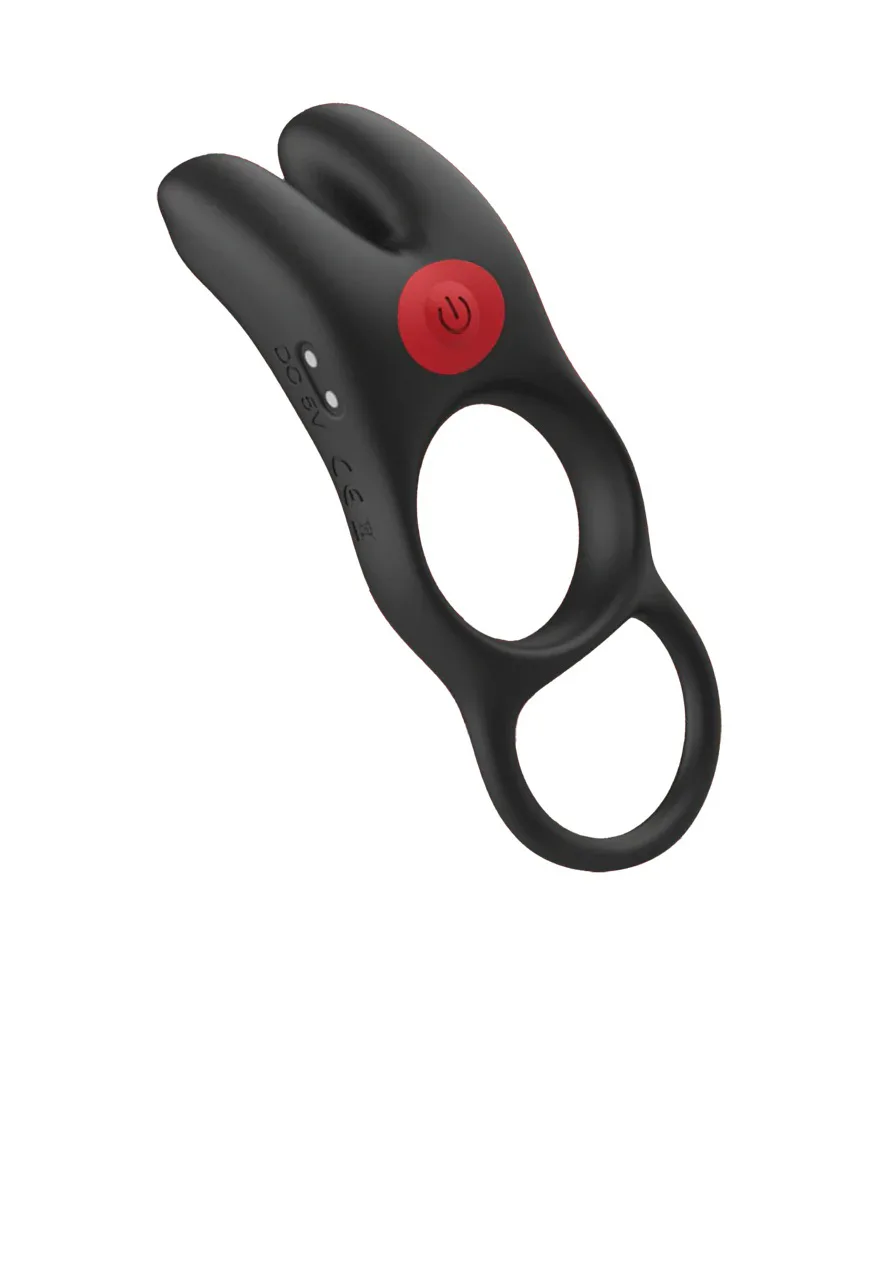 Red Dot Vibrating Cock Ring V1 With Remote - Black/red Festival & Rave Icon Brands