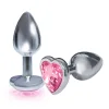The 9's the Silver Starter Heart Bejeweled Stainless Steel Plug - Pink Anal Play Icon Brands