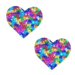 Unipoo Sparkle Sequin Multicolor I Heart U Nipztix Pasties Robes & Sleepwear Neva Nude