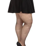 Colby Rhinestone Fishnet Tights - 1x/2x - Black Hosiery & Garters Leg Avenue