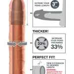 Fantasy X-Tension Perfect 3-Inch Extension Penis Extension & Sleeves | Non-Vibrating Pipedream
