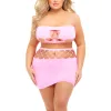 Net Worth 2pc Bandeau Set - Queen - Pink Lingerie Sets Pink Lipstick