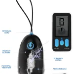 E-Stim Pro Silicone Vibrating Egg With Remote Control - Black BDSM & Kink XR Brands