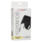 Boundless Thong With Garter - L/xl - Black Hosiery & Garters CalExotics