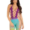 Ombre Footless Bodystocking - One Size - Ocean Teddies & Bodysuits Leg Avenue