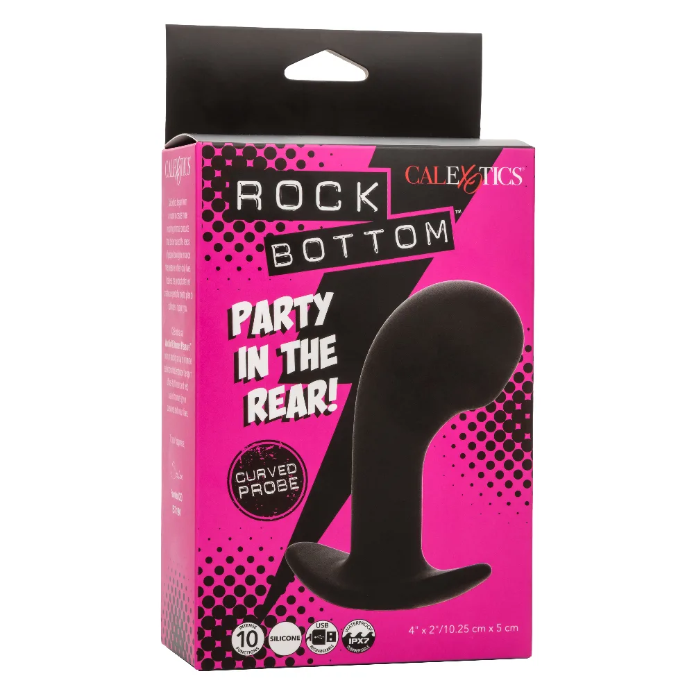 Rock Bottom Curved Probe - Black Anal Play CalExotics