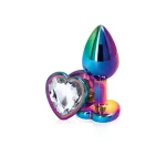 Rear Assets - Multicolor Heart - Small - Clear Anal Play nsnovelties