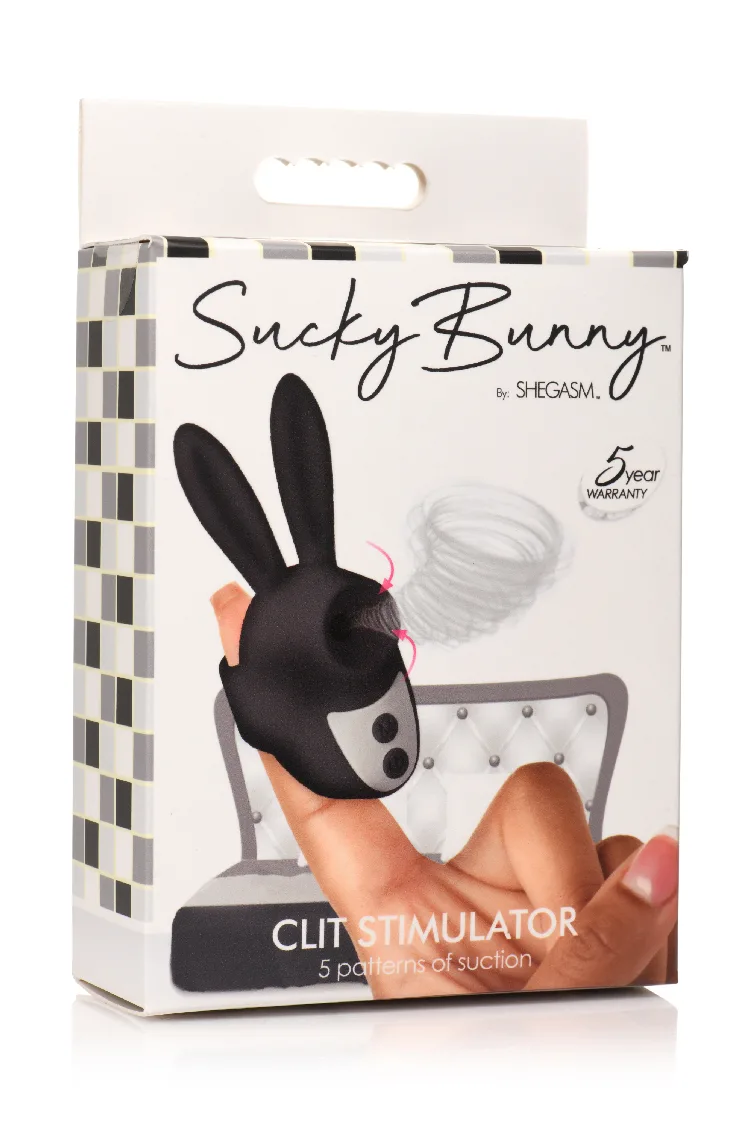 Sucky Bunny Clit Stimulator - Black Vibrators XR Brands