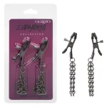 Euphoria Collection Chain Nipple Clamps - Black Nipple Stimulators | Nipple Clamps Non-Vibrating CalExotics