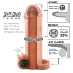 Fantasy X-Tensions Vibrating Real Feel 1-Inch Extension - Light Penis Extension & Sleeves | Vibrating Pipedream
