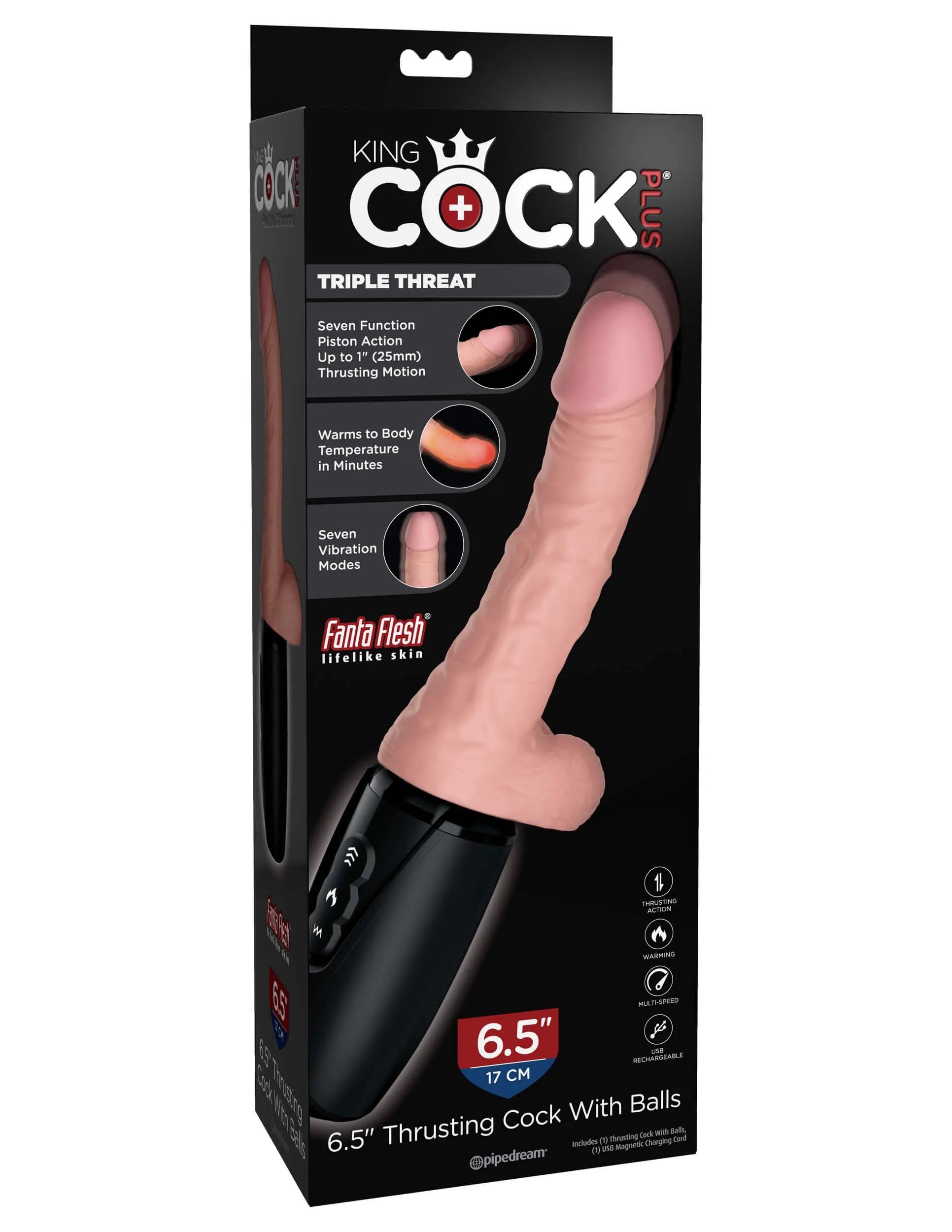 King Cock Thrusting Cock 6.5 Inch With Balls Dildos Pipedream